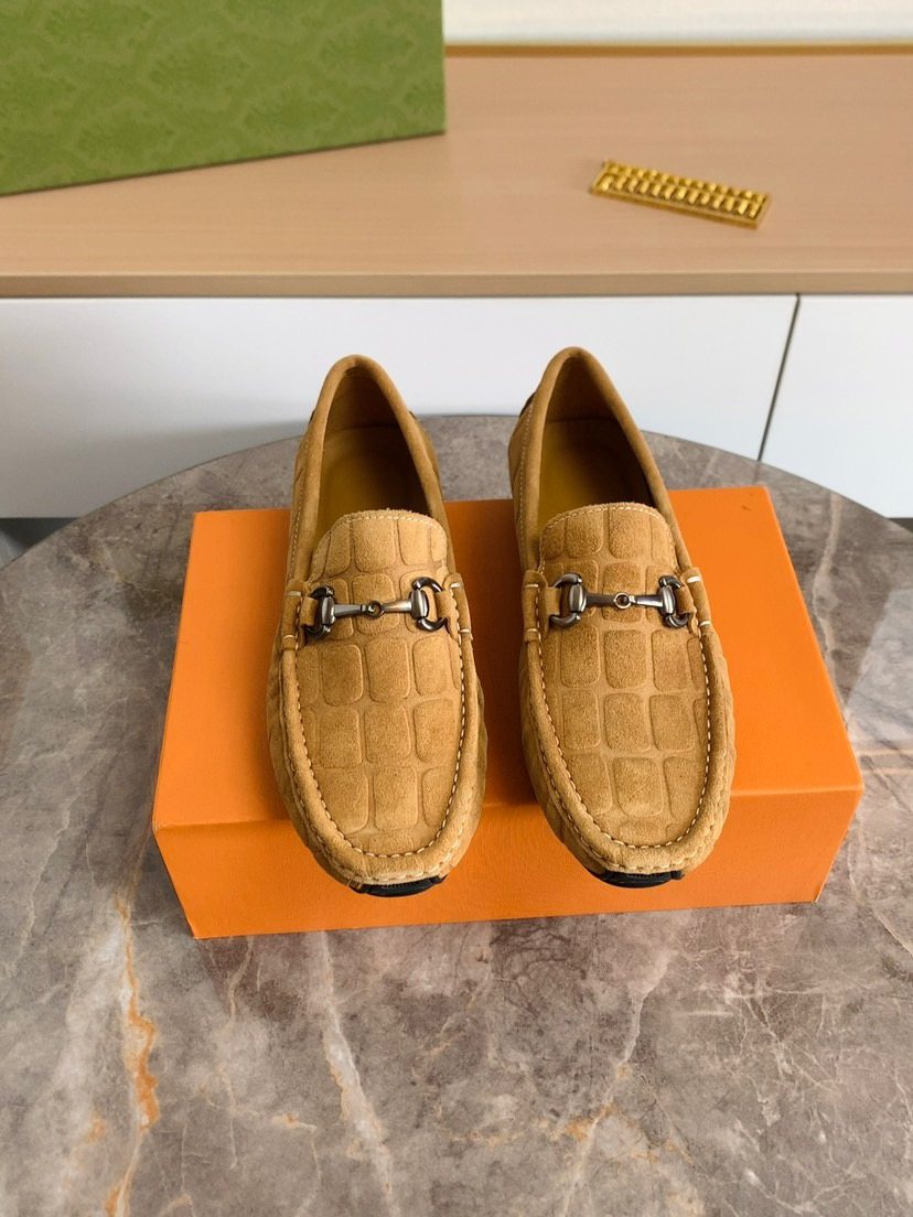 Gucci Men's Textured Horsebit Loafers