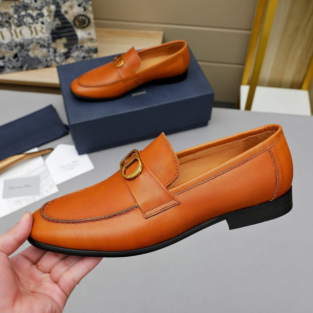 Dior Men's Double-Ring Buckle Loafers