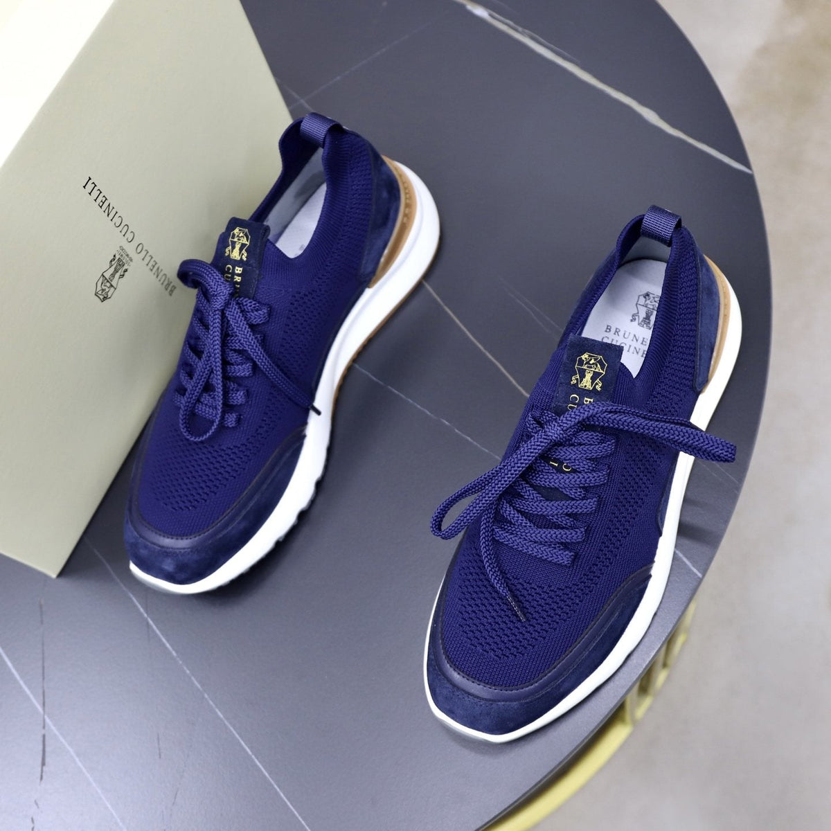 Brunello Cucinelli Knit Low-Top Sneakers - Heel Pull Tab