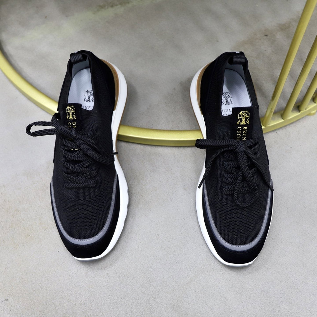 Brunello Cucinelli Knit Low-Top Sneakers - Heel Pull Tab