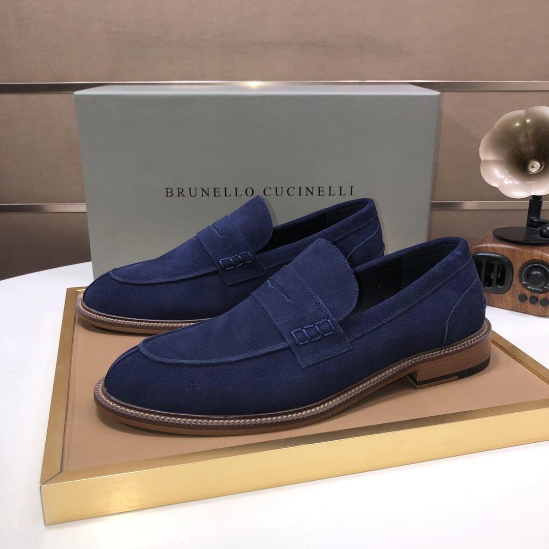 Brunello Cucinelli Men's Suede Slip-On Loafers