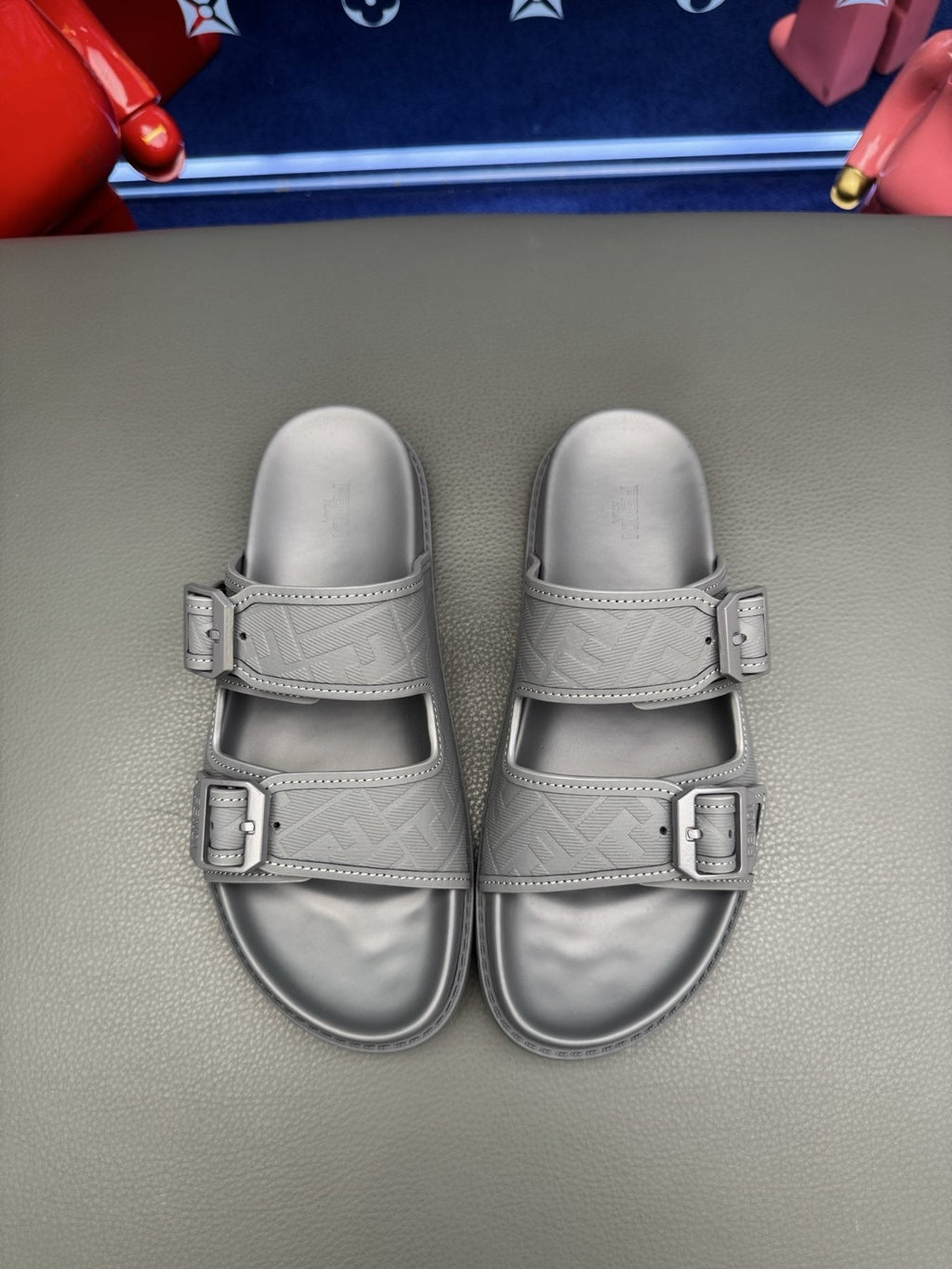 Fendi Two-Buckle Slide Sandals