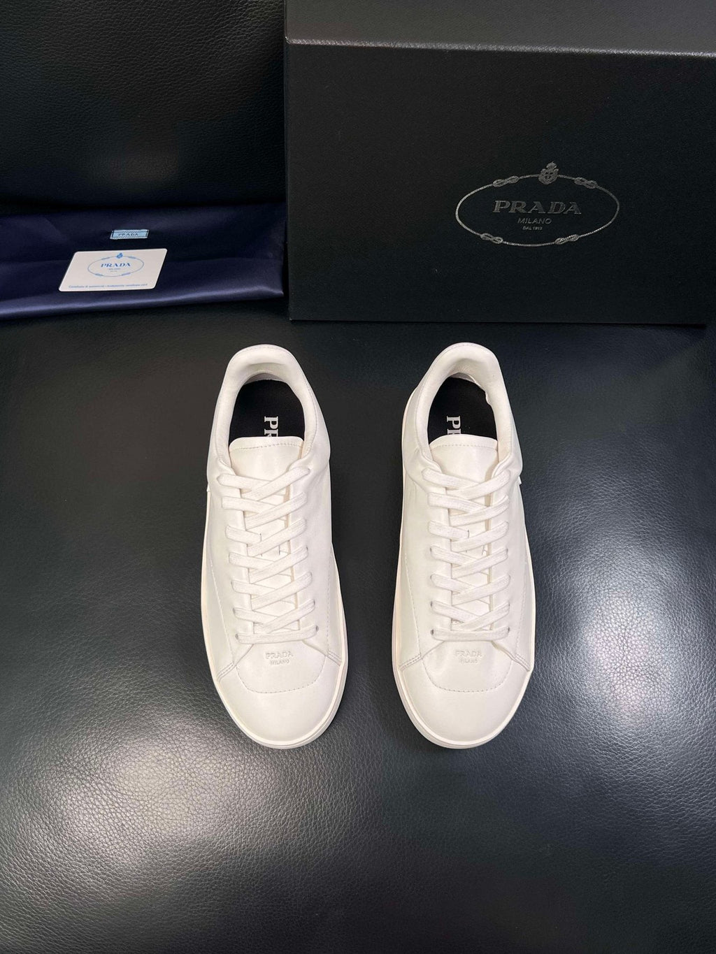Prada Low-Top Leather Sneakers