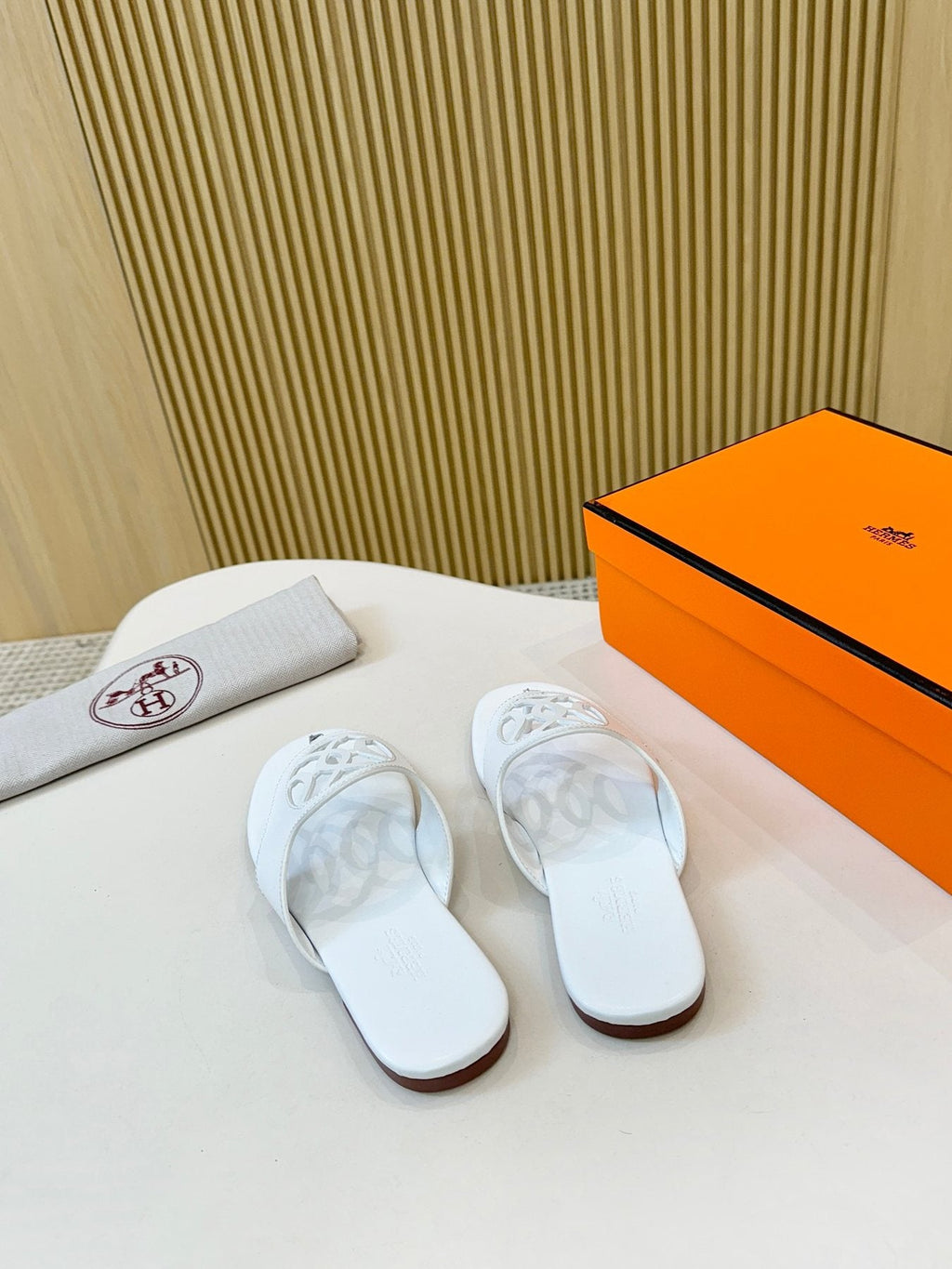 Hermès Cutout Strap Slide Sandals