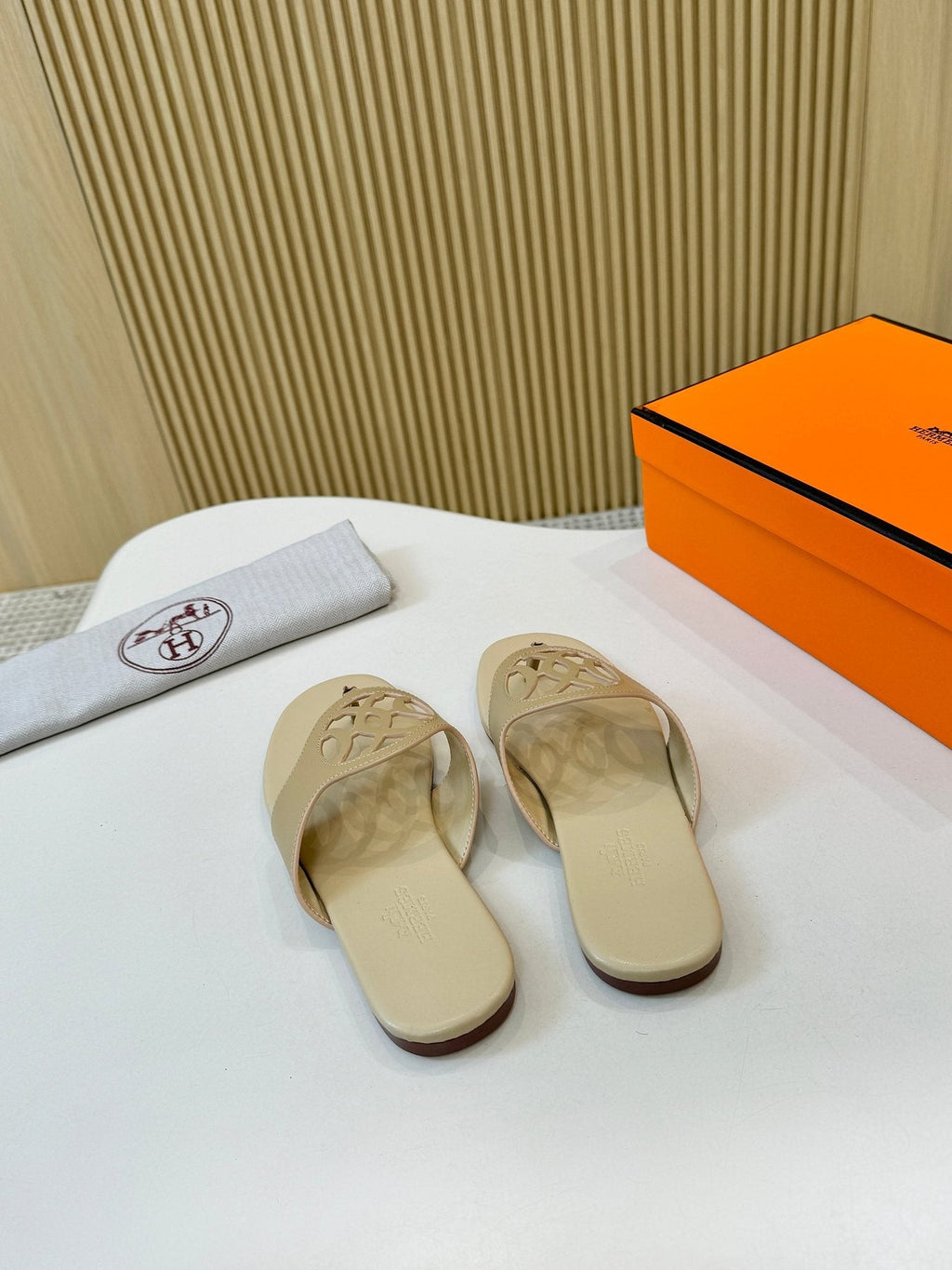 Hermès Cutout Strap Slide Sandals